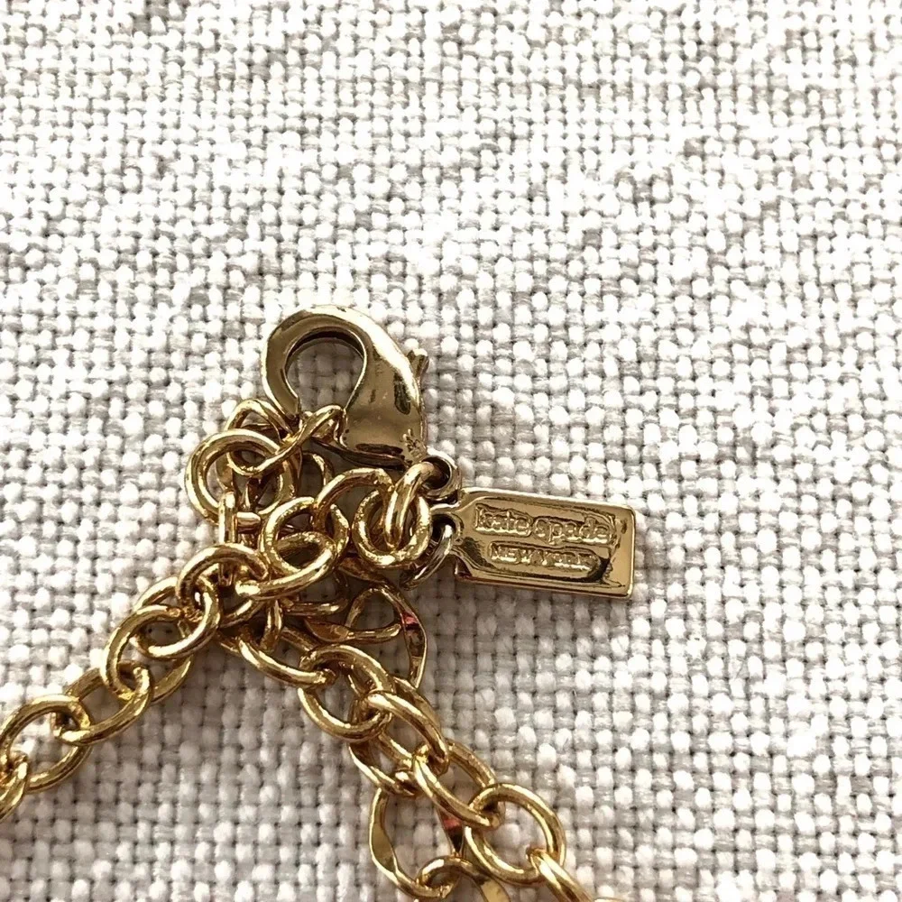Kate Spade NY Gold Tone Paisley accent statement necklace 16” 19”wedding fashion